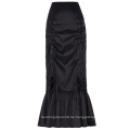 Belle Poque Frauen Vintage Retro Gothic Viktorianischen Stil N / T Taft Lang Schwarz Ruched Rock BP000208-1